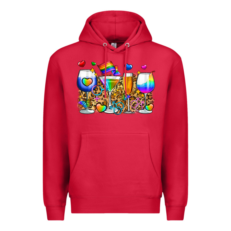 Pride Wine Cups Premium Hoodie by Zillion Design Studio | Teevron