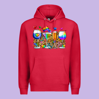 Pride Wine Cups Premium Hoodie Designed By Zillion Design Studio