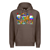Coffee pride wine cups Premium Hoodie - Zillion Design Studio