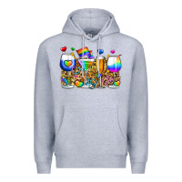 Heather Grey pride wine cups Premium Hoodie - Zillion Design Studio