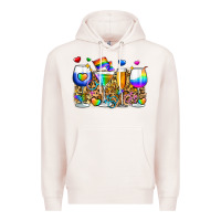 Pale Pink pride wine cups Premium Hoodie - Zillion Design Studio
