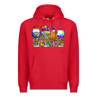 Red pride wine cups Premium Hoodie - Zillion Design Studio