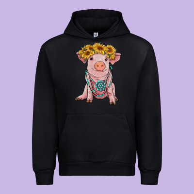 Sunflower Pig With Gemstone Urban Hoodie Designed By Ranaportraitstore
