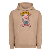 Pigment Burro sunflower pig with gemstone Urban Hoodie - RanaPortraitStore