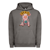 Pigment Tornado sunflower pig with gemstone Urban Hoodie - RanaPortraitStore