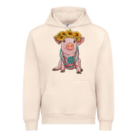 Sandshell sunflower pig with gemstone Urban Hoodie - RanaPortraitStore