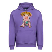 Tulip sunflower pig with gemstone Urban Hoodie - RanaPortraitStore