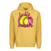 Antique Gold Tackle Cancer Softball Premium Hoodie - texasbilliewilder