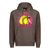 Coffee Tackle Cancer Softball Premium Hoodie - texasbilliewilder