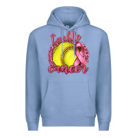 Colony Blue Tackle Cancer Softball Premium Hoodie - texasbilliewilder