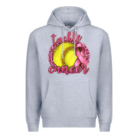 Heather Grey Tackle Cancer Softball Premium Hoodie - texasbilliewilder