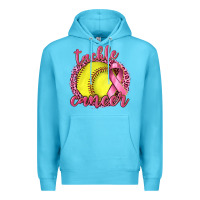 Ocean Blue Tackle Cancer Softball Premium Hoodie - texasbilliewilder