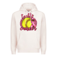 Pale Pink Tackle Cancer Softball Premium Hoodie - texasbilliewilder