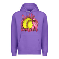 Purple Tackle Cancer Softball Premium Hoodie - texasbilliewilder