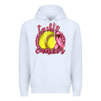 White Tackle Cancer Softball Premium Hoodie - texasbilliewilder