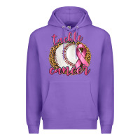 Purple Tackle Cancer Baseball Premium Hoodie - texasbilliewilder