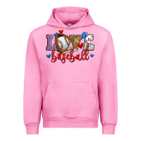 Fuchsia Pink love baseball Urban Hoodie - Zillion Design Studio