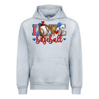 Heather Grey love baseball Urban Hoodie - Zillion Design Studio
