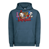 Pigment Midnight Navy love baseball Urban Hoodie - Zillion Design Studio
