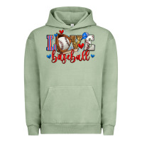 Pigment Oil Green love baseball Urban Hoodie - Zillion Design Studio