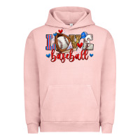 Pigment Salmon love baseball Urban Hoodie - Zillion Design Studio