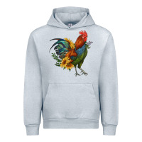 Heather Grey rooster with sunflowers Urban Hoodie - RanaPortraitStore