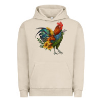 Pigment French Oak rooster with sunflowers Urban Hoodie - RanaPortraitStore