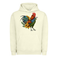 Pigment Pistachio rooster with sunflowers Urban Hoodie - RanaPortraitStore