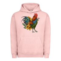 Pigment Salmon rooster with sunflowers Urban Hoodie - RanaPortraitStore