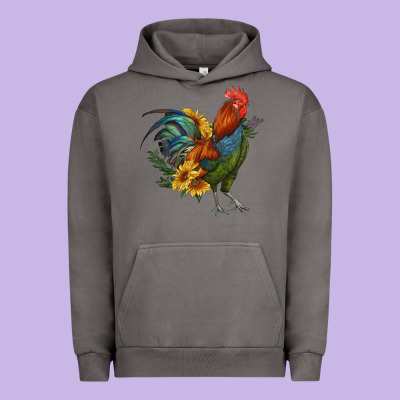 Rooster With Sunflowers Urban Hoodie Designed By Ranaportraitstore