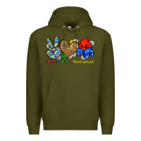 Army Green peace love understand Premium Hoodie - Zillion Design Studio