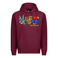 Burgundy peace love understand Premium Hoodie - Zillion Design Studio