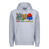 Heather Grey peace love understand Premium Hoodie - Zillion Design Studio