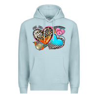 Blue Mist western leopard  racing  hearts Premium Hoodie - AdoDesignShop