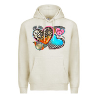 Oatmeal Heather western leopard  racing  hearts Premium Hoodie - AdoDesignShop