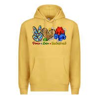 Antique Gold peace love understand Premium Hoodie - Zillion Design Studio