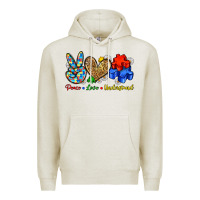 Oatmeal Heather peace love understand Premium Hoodie - Zillion Design Studio