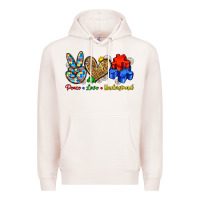 Pale Pink peace love understand Premium Hoodie - Zillion Design Studio