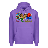 Purple peace love understand Premium Hoodie - Zillion Design Studio