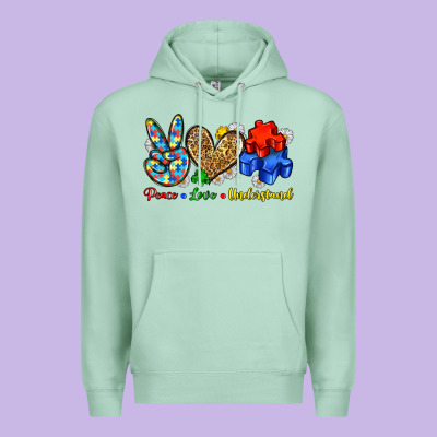 Peace Love Understand Premium Hoodie Designed By Zillion Design Studio