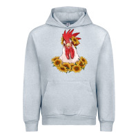 Heather Grey rooster head with sunflowers Urban Hoodie - RanaPortraitStore