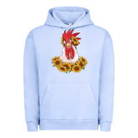 Pigment Grape Ice rooster head with sunflowers Urban Hoodie - RanaPortraitStore