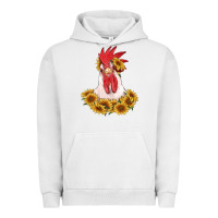 Pigment Lunar Rock rooster head with sunflowers Urban Hoodie - RanaPortraitStore