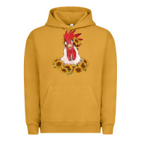 Pigment Peanut Butter rooster head with sunflowers Urban Hoodie - RanaPortraitStore