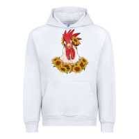 White rooster head with sunflowers Urban Hoodie - RanaPortraitStore