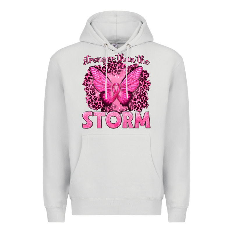 Stronger Than The Storm Breast Cancer Premium Hoodie by texasbilliewilder | Teevron