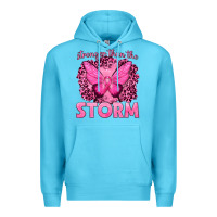 Ocean Blue Stronger Than The Storm Breast Cancer Premium Hoodie - texasbilliewilder