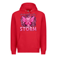 Red Stronger Than The Storm Breast Cancer Premium Hoodie - texasbilliewilder
