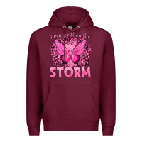 Burgundy Stronger Than The Storm Breast Cancer Premium Hoodie - texasbilliewilder