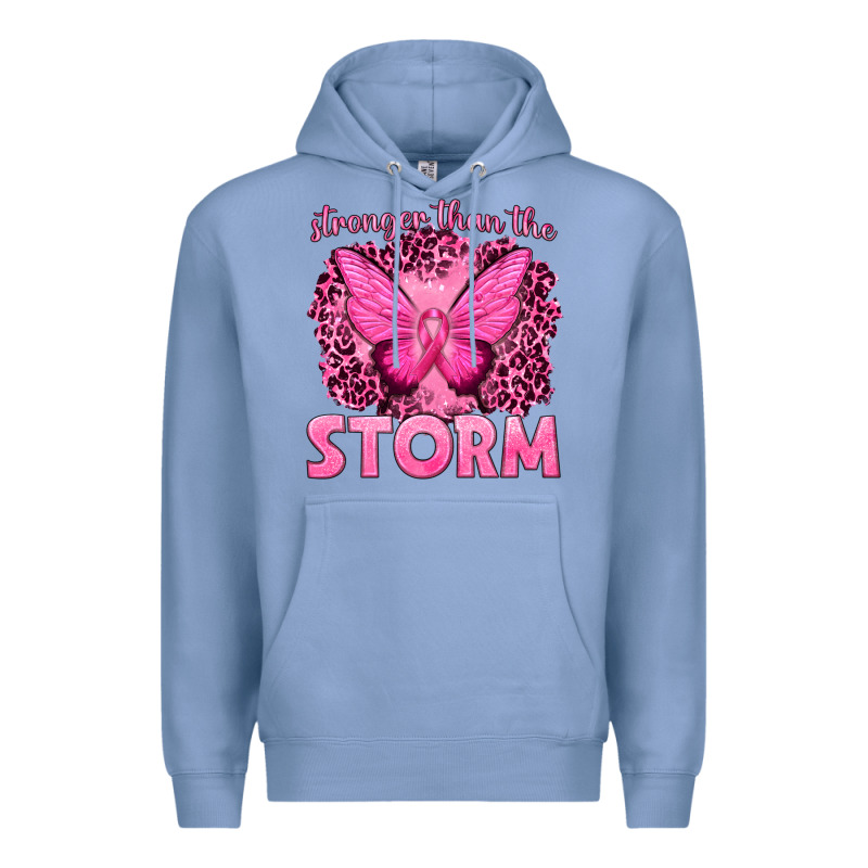 Stronger Than The Storm Breast Cancer Premium Hoodie by texasbilliewilder | Teevron